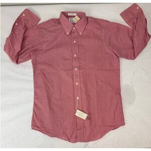 Vintage NWT Eljo's Men's Button-Down Shirt Micro Check Pattern Size 15.5 * 32